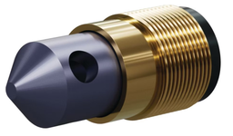 [B1909083] T090 Tungsten Carbide 90° Angle Nozzle SERIES 1-1/4" Brass Thread, Triple Outlet 1/2"